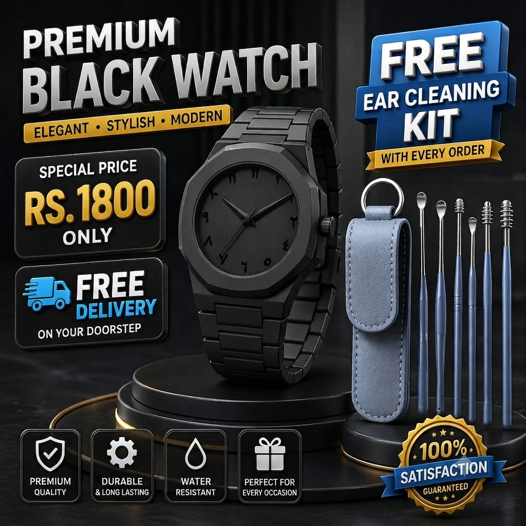 Premium Black Watch with Kit